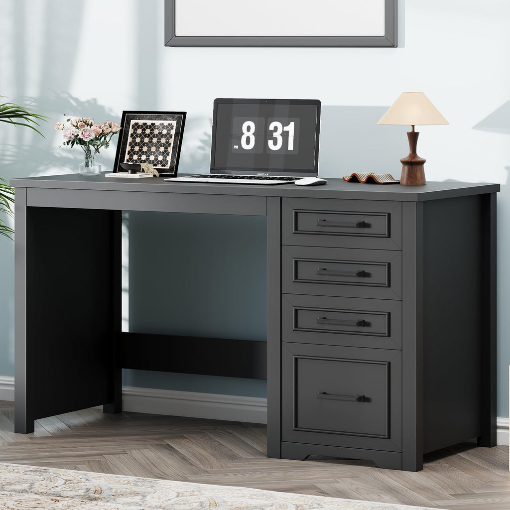 Black Executive Desk with File Drawer J731908