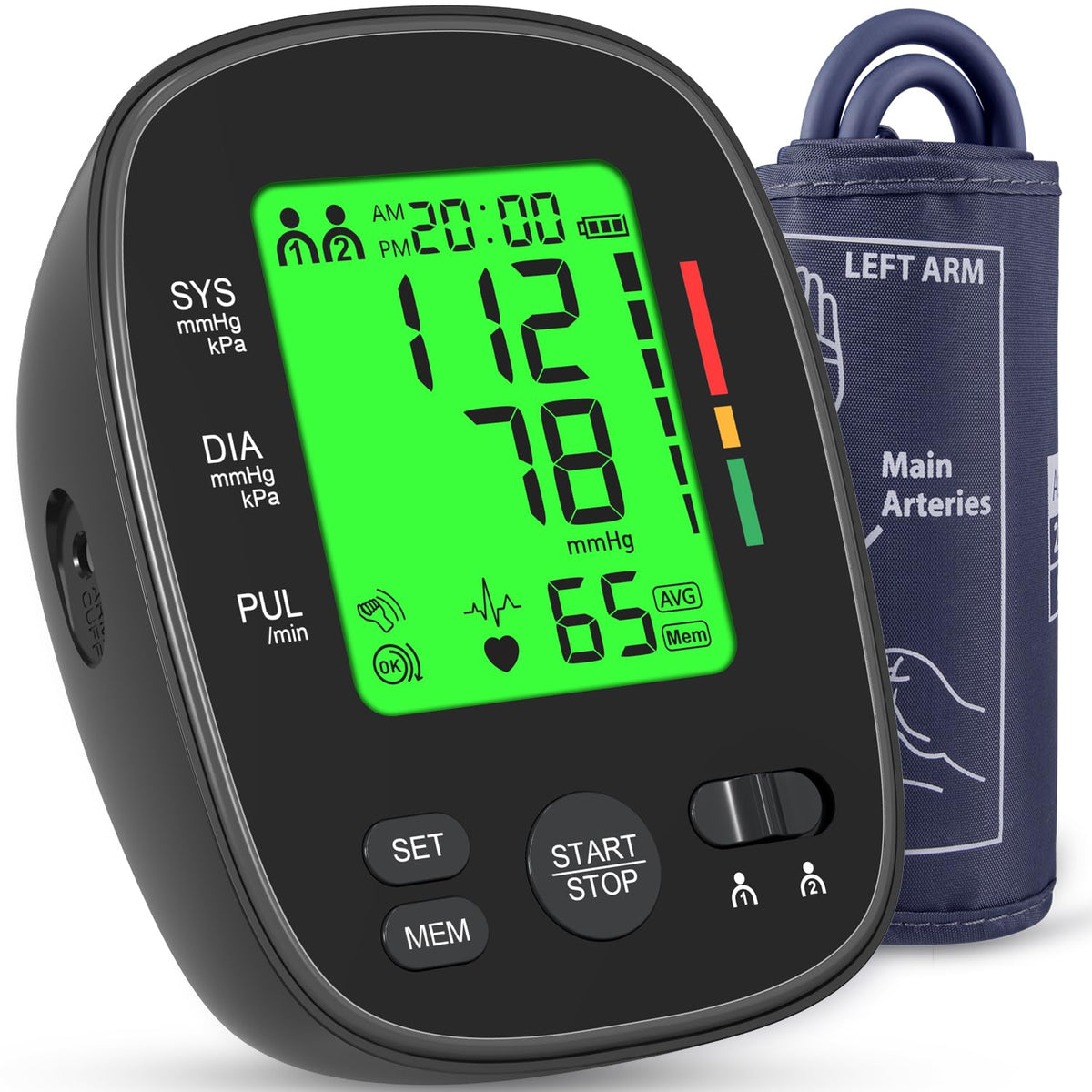 Upper Arm Blood Pressure Monitor Large Cuff LCD Digital Display Q85868