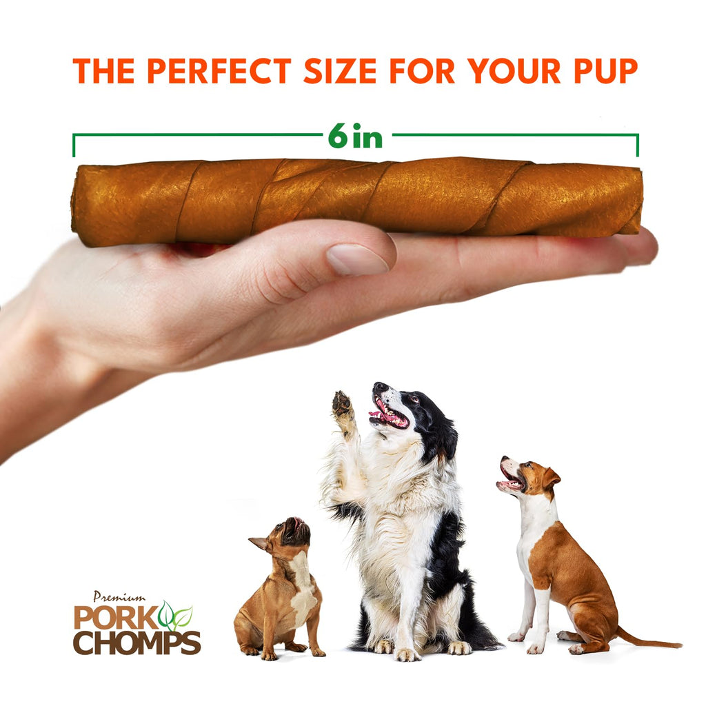 Roasted Pork Skin Dog Chews 6in Twists 15 Count X76965