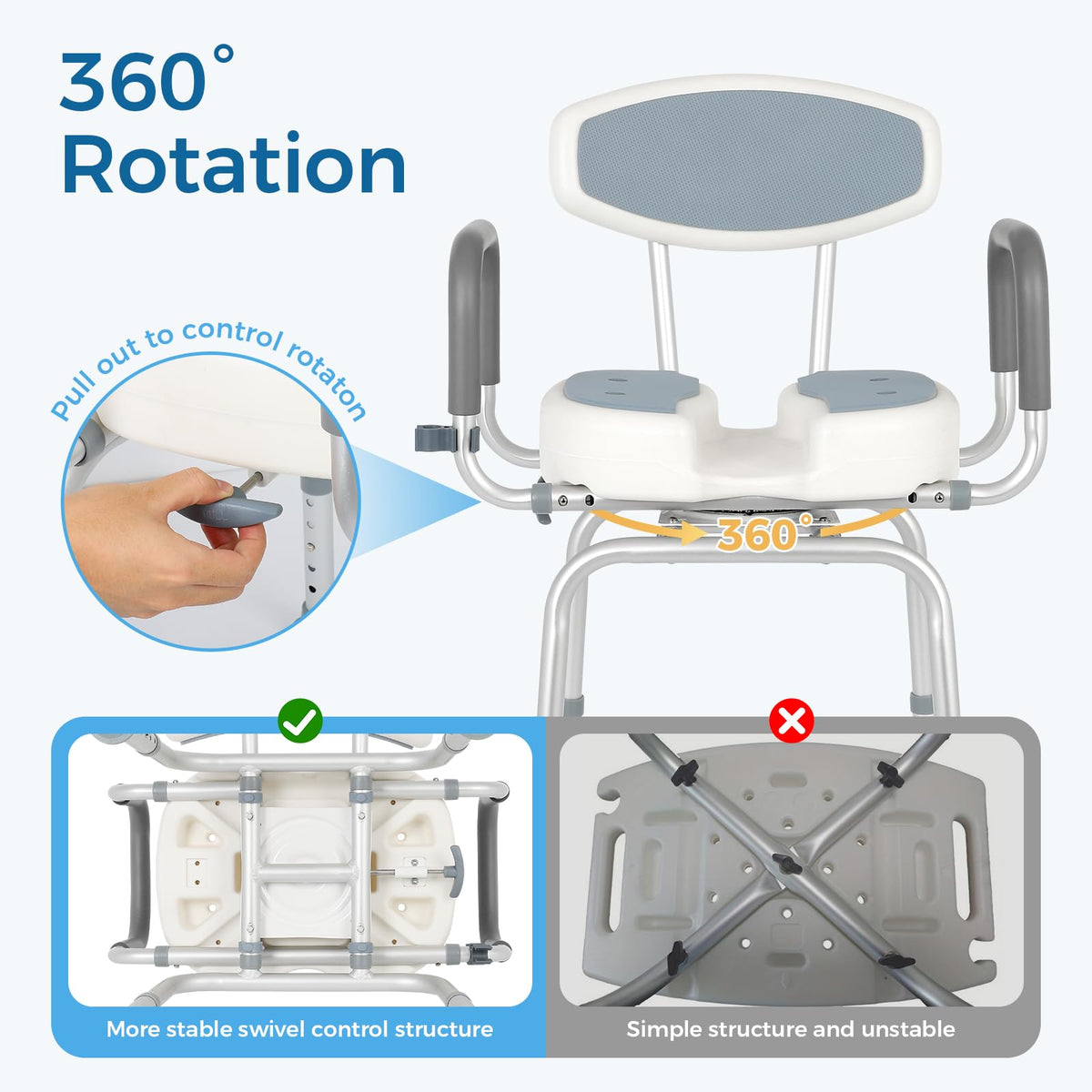 Heavy Duty Shower Chair with Arms and Back L3164