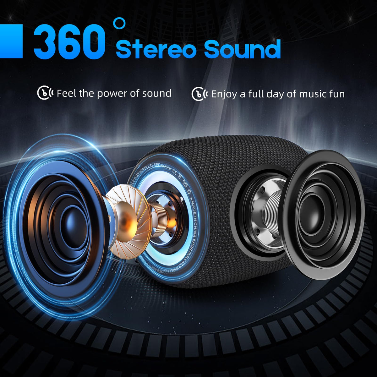 20W IPX6 Waterproof Portable Bluetooth Speaker D382