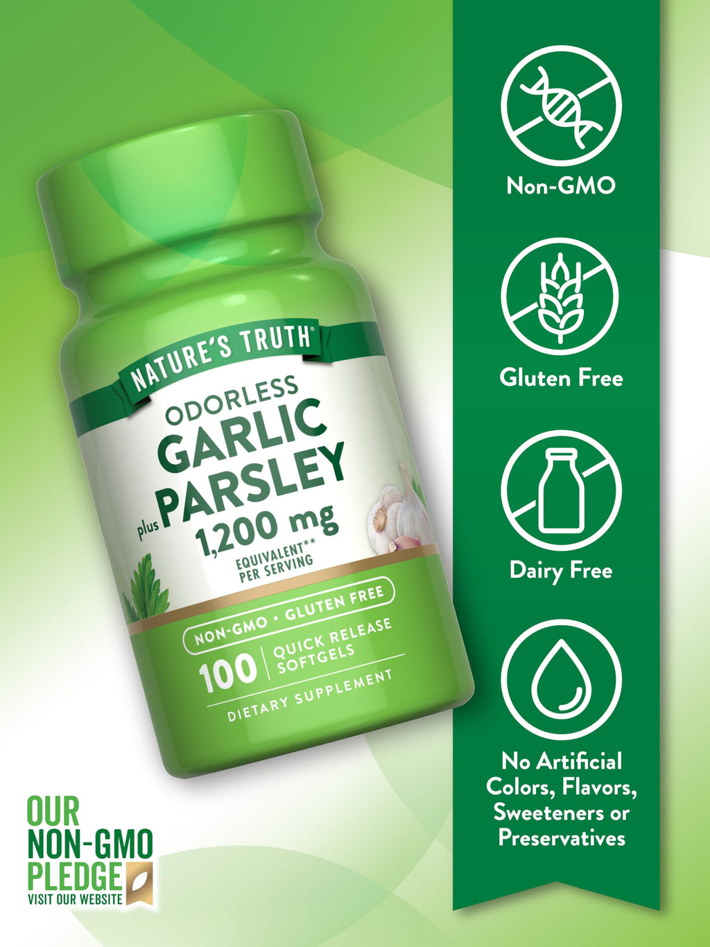 Odorless Garlic and Parsley 100 Softgels Y54193