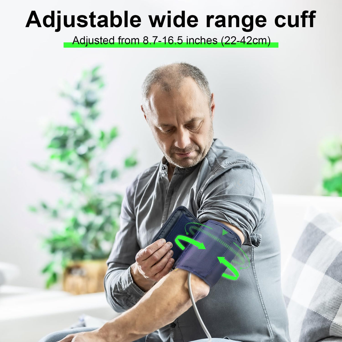 Upper Arm Blood Pressure Monitor Large Cuff LCD Digital Display Q85868