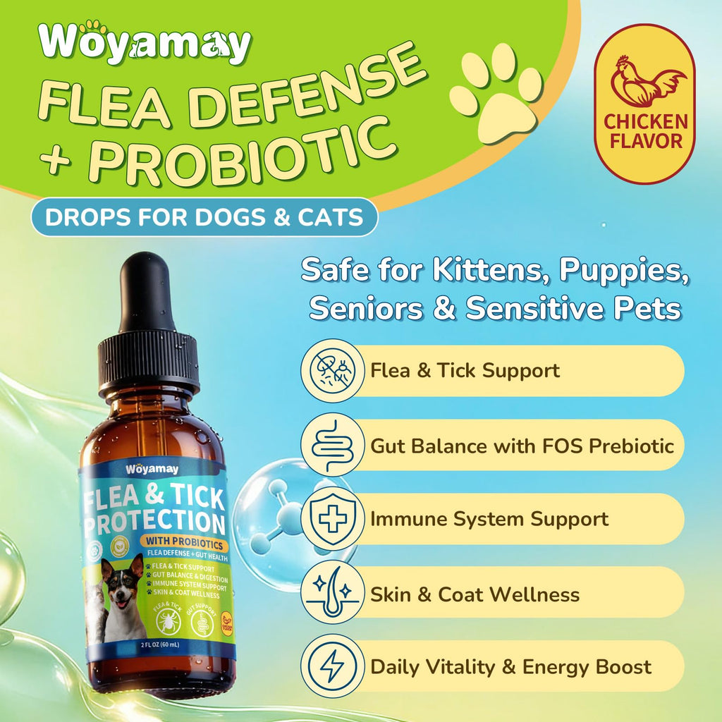 Flea and Tick Prevention Drops with Probiotics H881