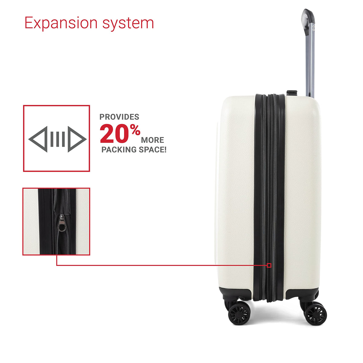 20 Inch Hard Shell Expandable Spinner Suitcase G64914