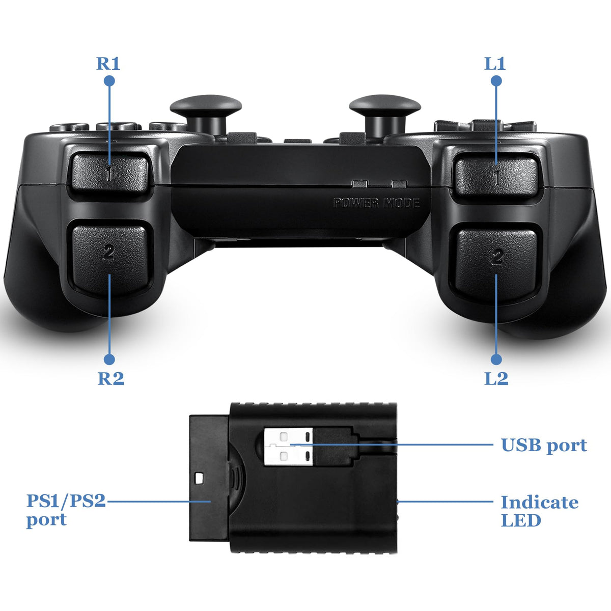 2 Pack Wireless Controller Gamepad F9665