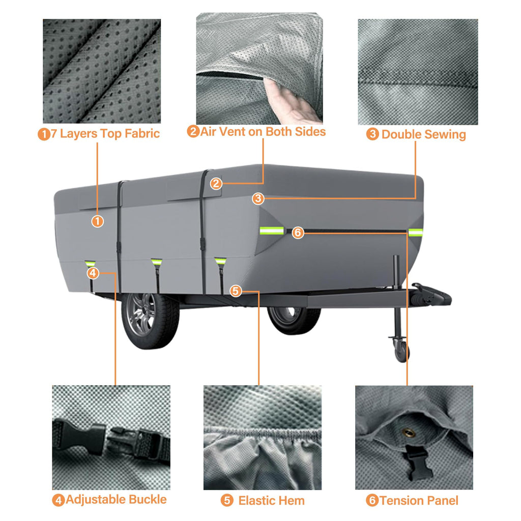 12'-14' 7 Layers Waterproof Breathable Pop Up Folding Camper Cover P585921