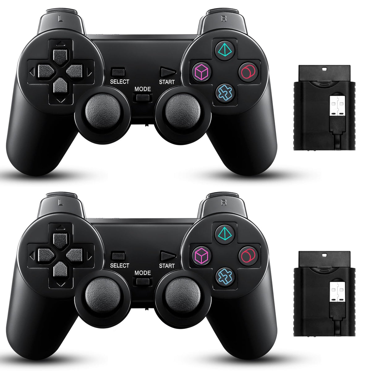 2 Pack Wireless Controller Gamepad F9665