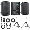 300W 8-Channel Bluetooth PA Speaker System with 8" Subwoofer and 1" Horn Tweeter N634822