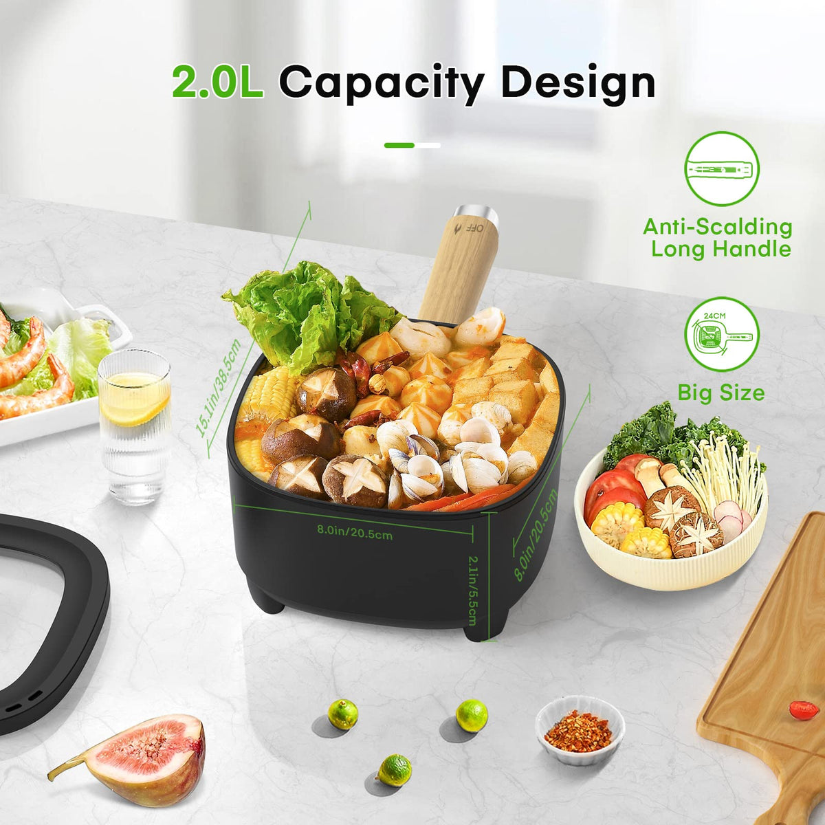2L Non-Stick Electric Hot Pot E689