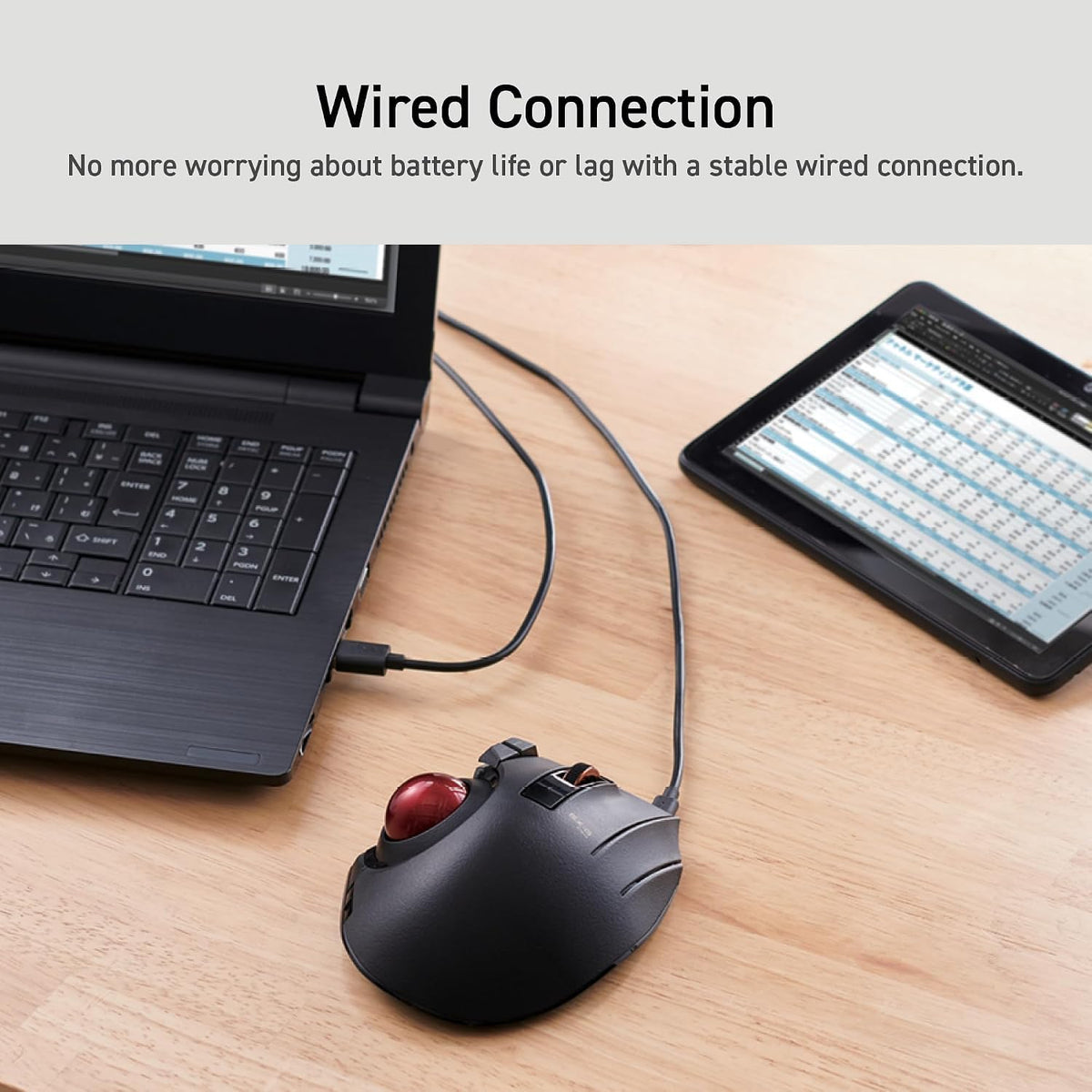 Wireless Ergonomic Thumb Control Trackball Mouse K415