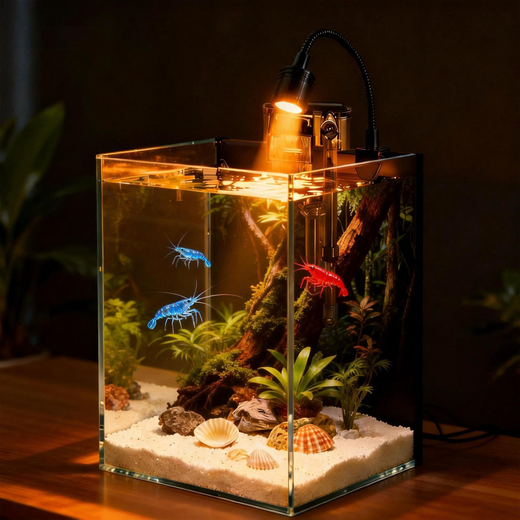 1.5 Gallon Glass Fish Tank Kit with Filter and LED Light O404