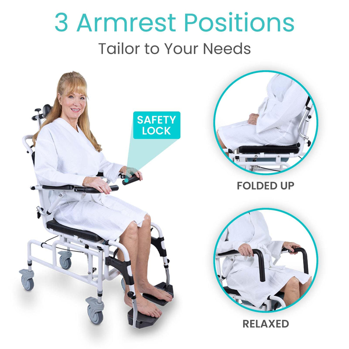 Reclining Shower Chair with Wheels N855