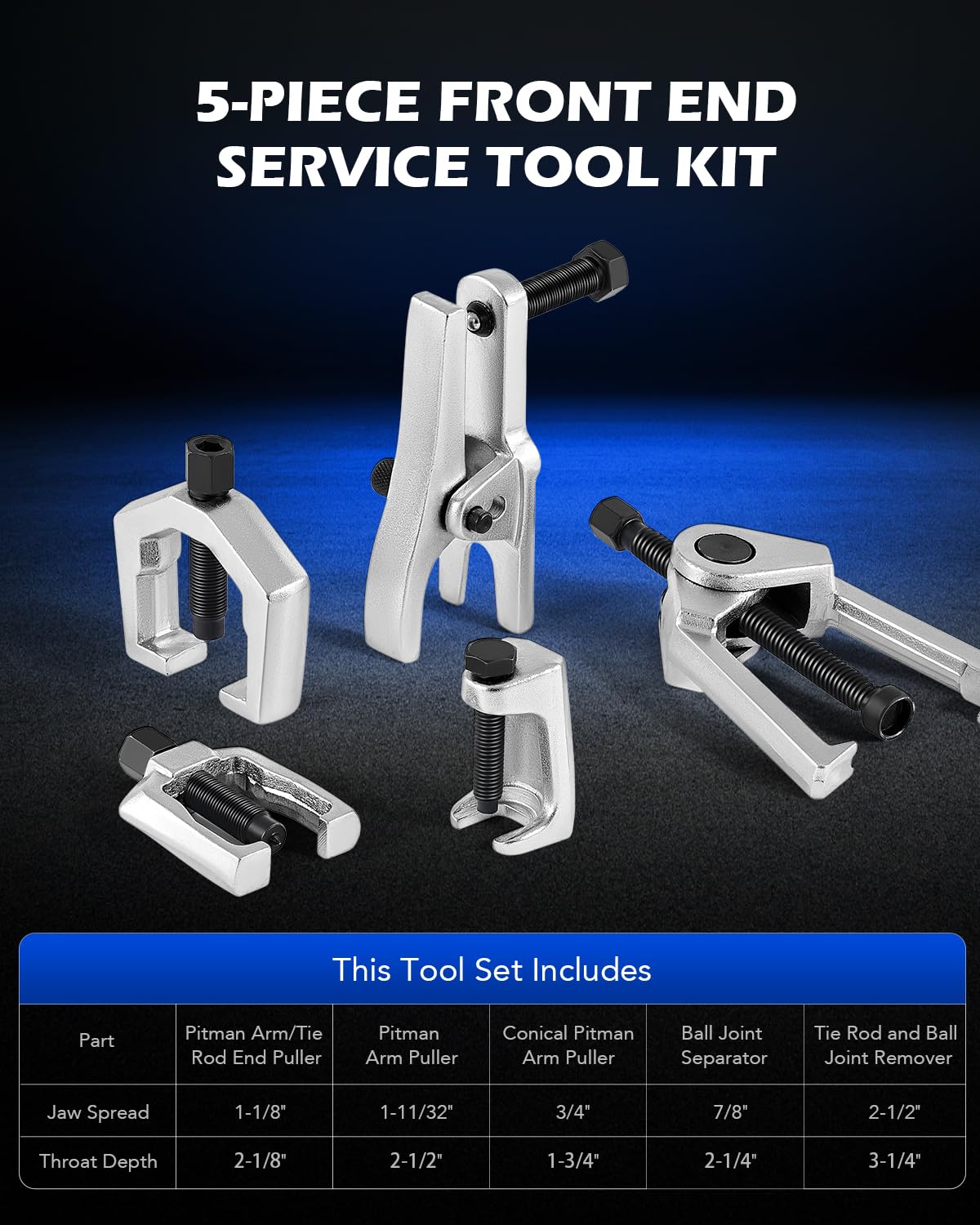 Ball Joint Separator, Tie Rod End Tool Set, Pitman Arm Puller K399356