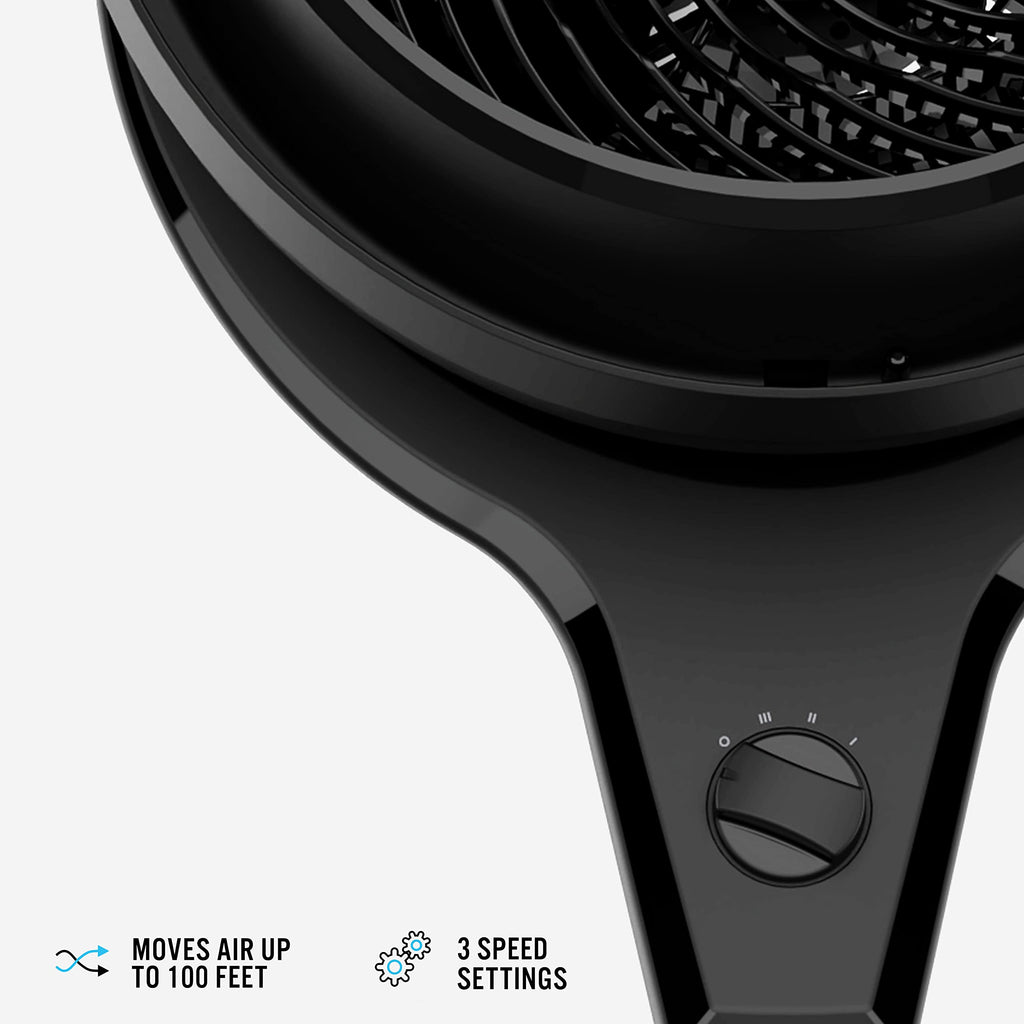 Whole Room Air Circulator Pedestal Fan, 3 Speeds, Black H8130