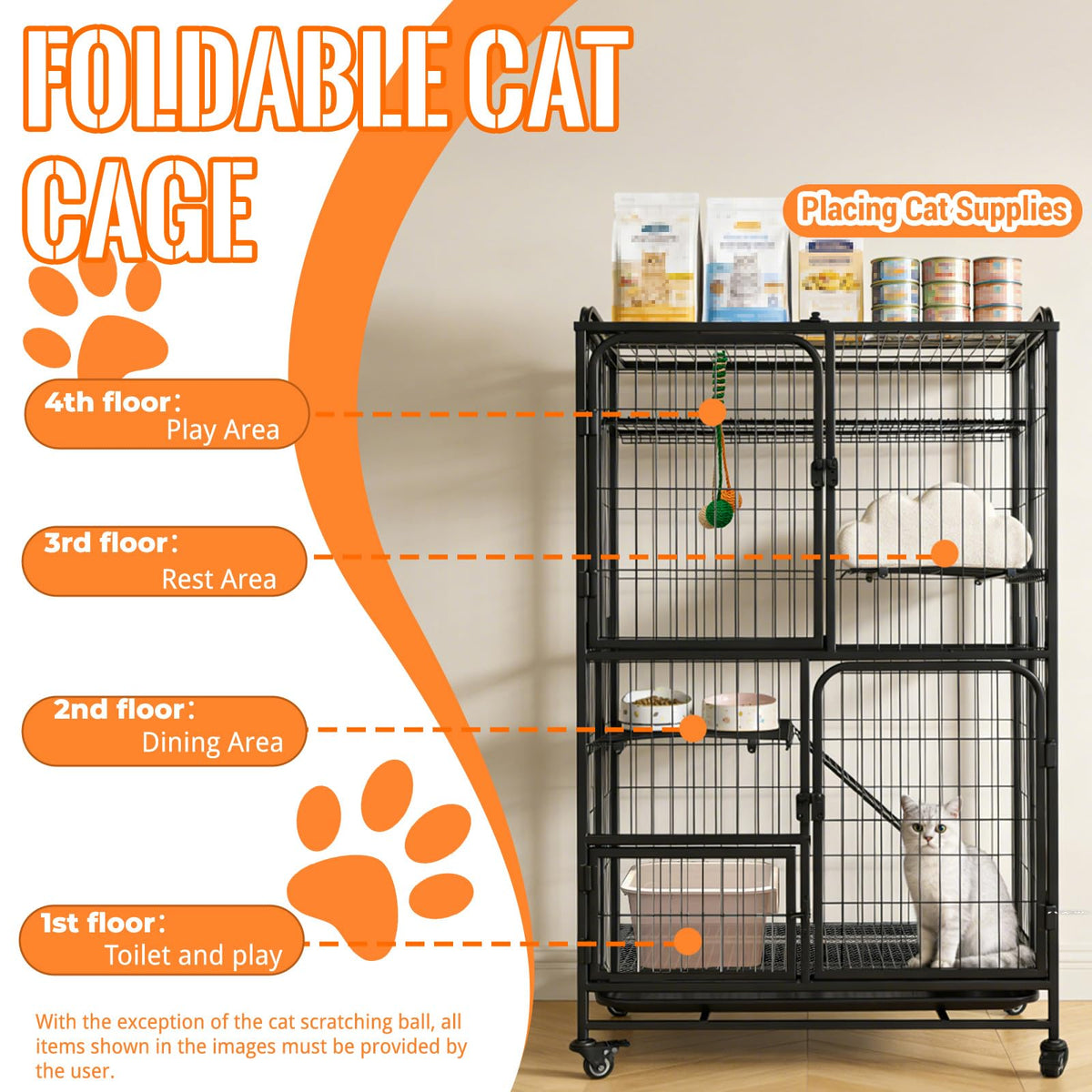 Collapsible Metal Wire Cat Cage Z702567