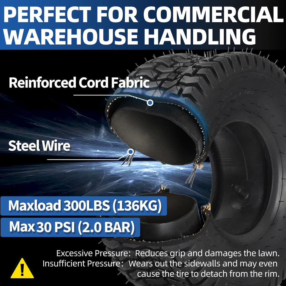 15x6.00-6 Tire and Inner Tube Set, 2 Pack O828