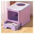 Foldable Cat Litter Box with Lid and Scoop E415
