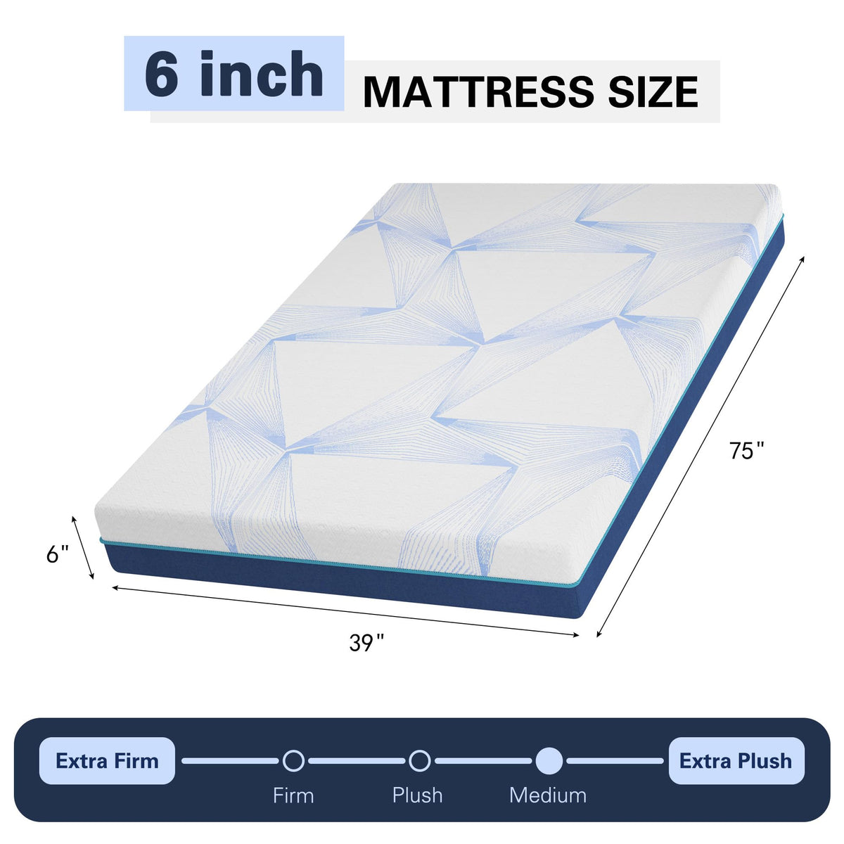 6 Inch Twin Gel Memory Foam Mattress T8344