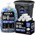 64-65 Gallon Clear Trash Bags, 120 Count Heavy Duty Garbage Bags O48631