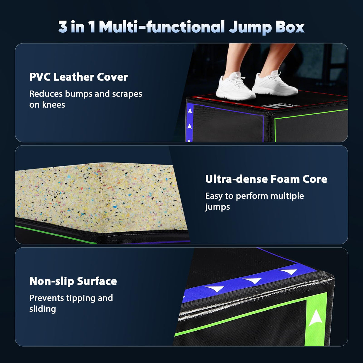 3 in 1 Foam Plyometric Jump Box T4370