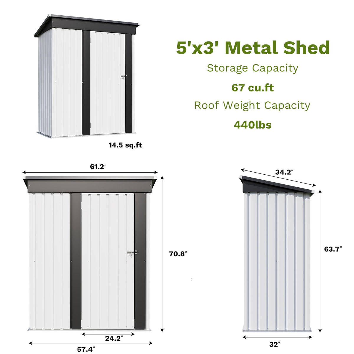 5x3 FT Outdoor Storage Shed K247941