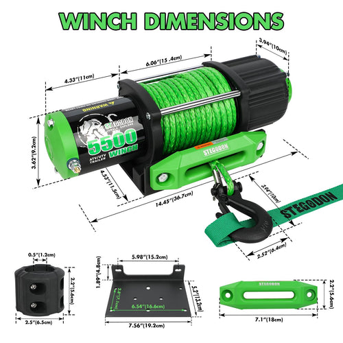 12V Electric Winch with Synthetic Rope and Wireless Remote H616408