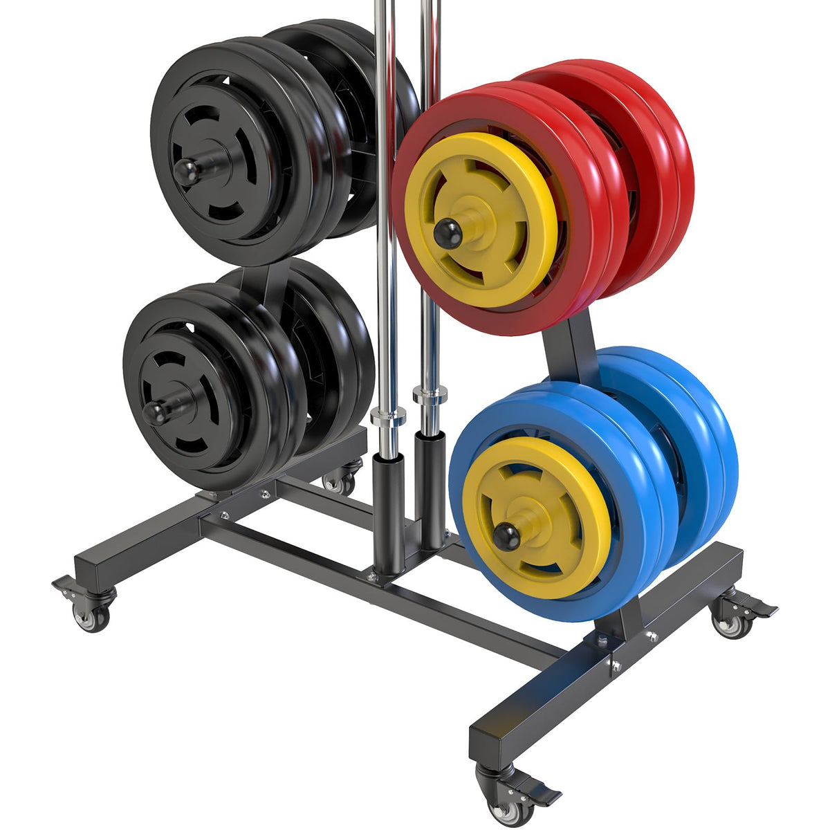 2" Olympic Weight Plate Tree Rack and Barbell Holders W717