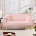 Pink Teddy Fabric Convertible Futon Sofa Bed B41635