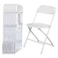 White 10 Pack Folding Chairs with Steel Frame B7251