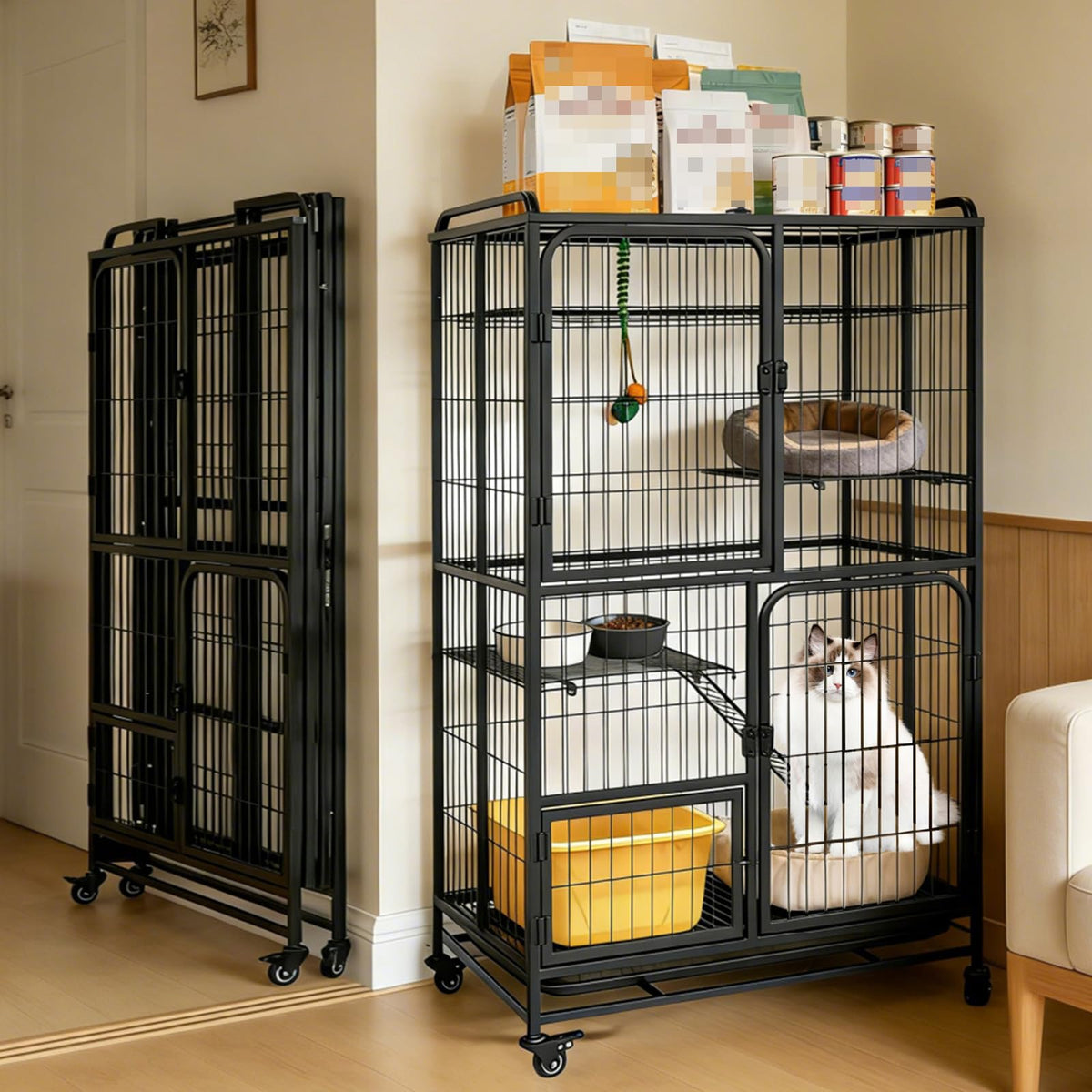 Collapsible Metal Wire Cat Cage Z702567