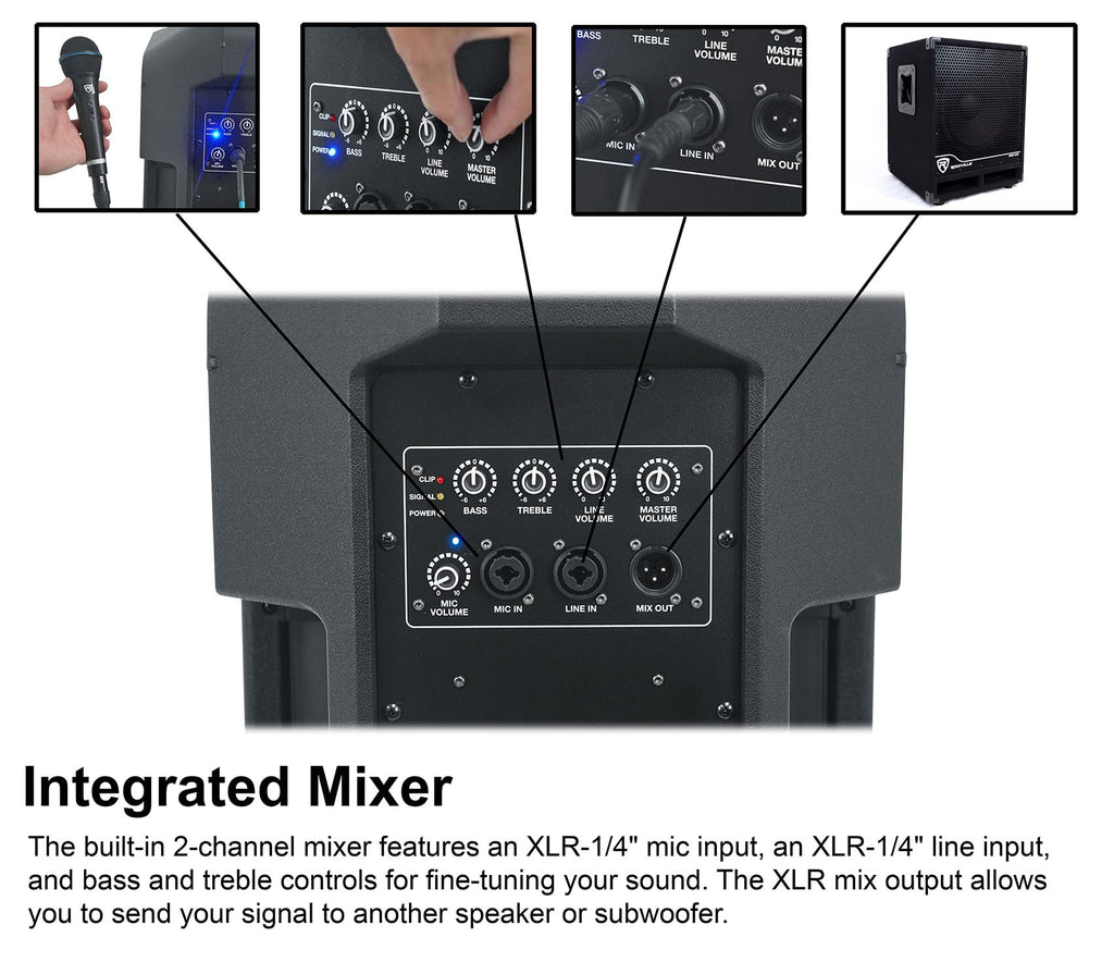 12" Powered DJ PA Speaker with Stand B5633