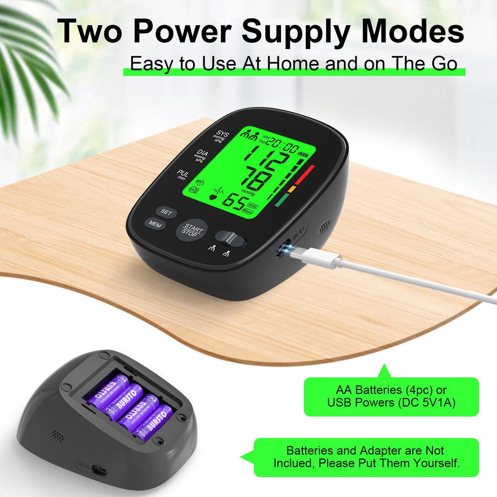 Upper Arm Blood Pressure Monitor Large Cuff LCD Digital Display Q85868