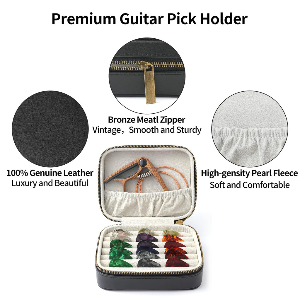Leather Guitar Pick Case Holder Box C98136
