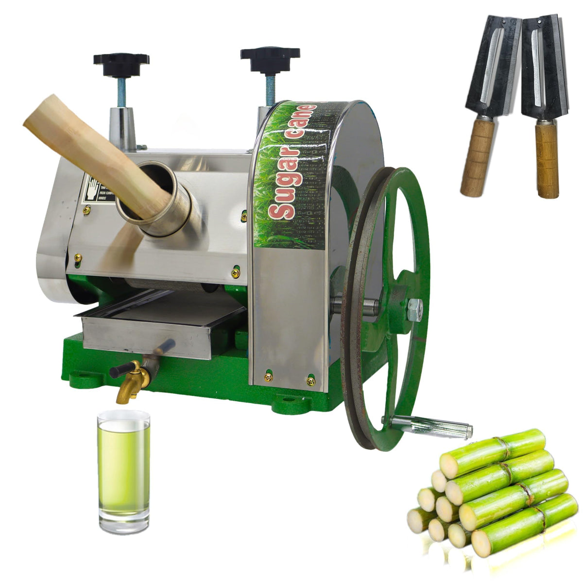 Manual Sugar Cane Juicer Machine with 2 Peeling Knives V5512