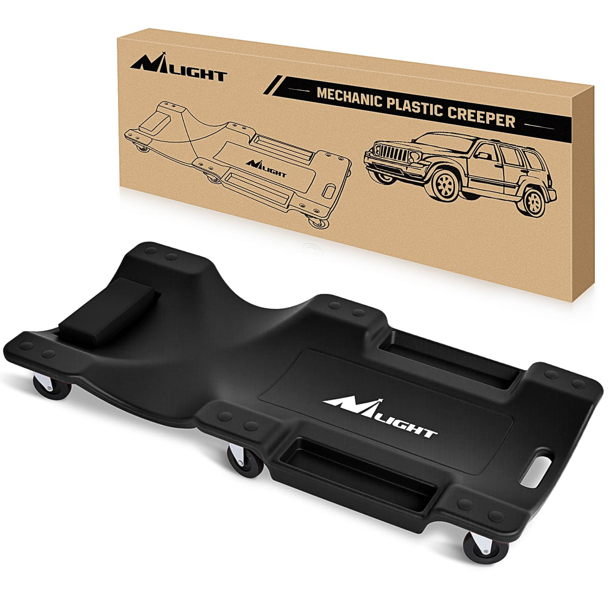 40" Mechanic Plastic Creeper with Padded Headrest L2543