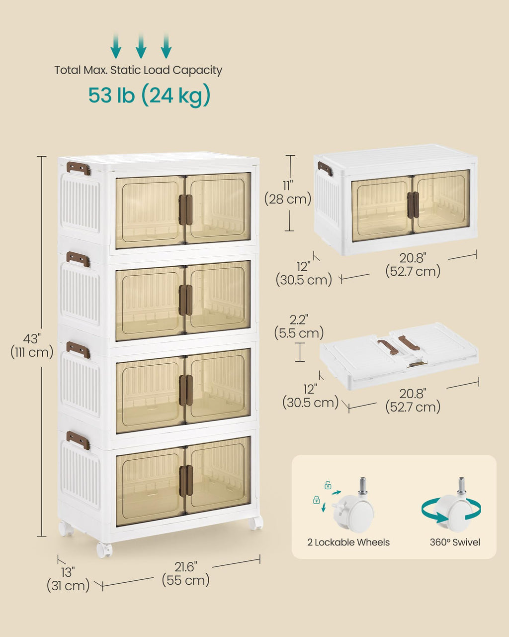 48QT Stackable Storage Bins with Lid Z8545