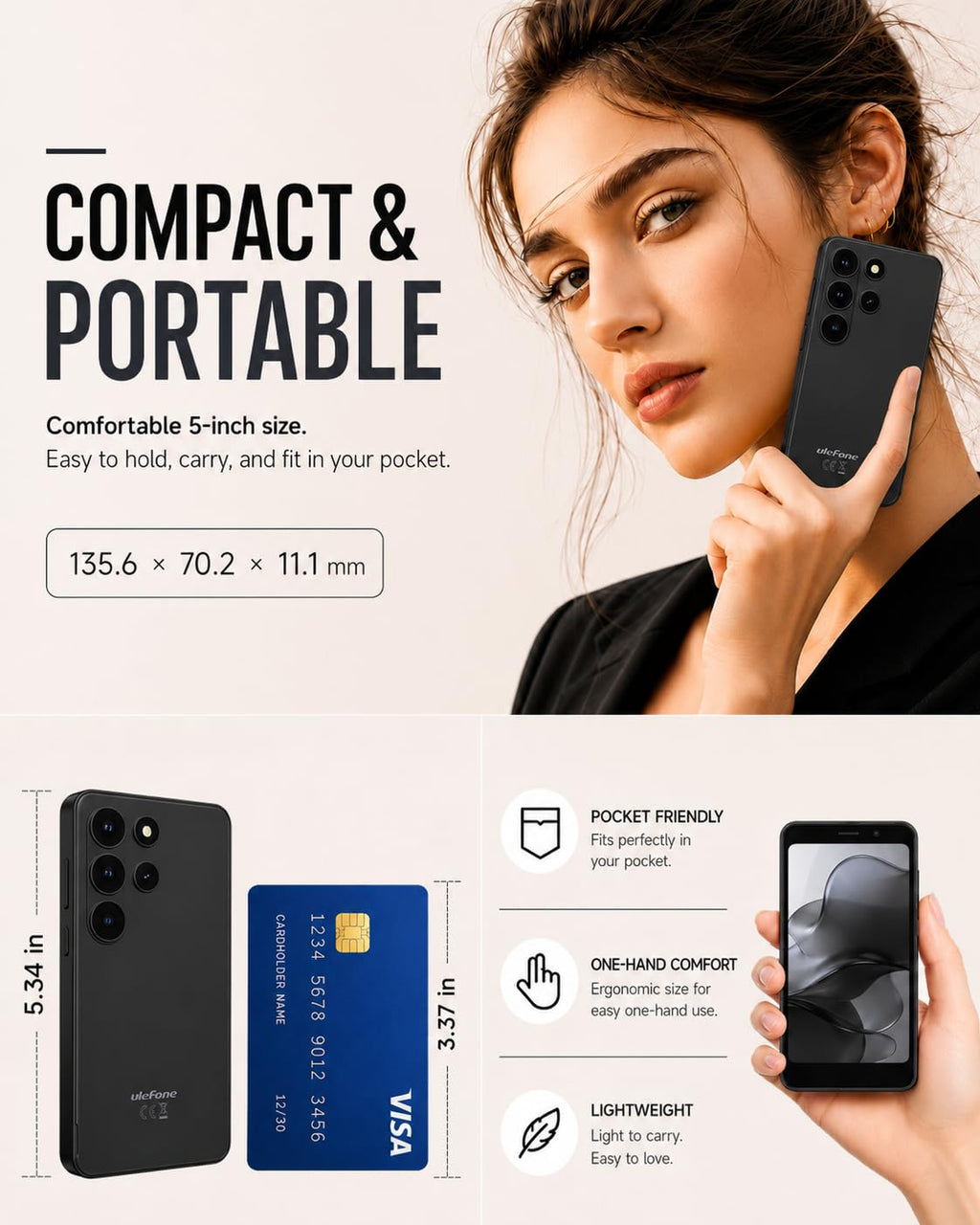 Unlocked 5" Compact Android Smartphone S484114