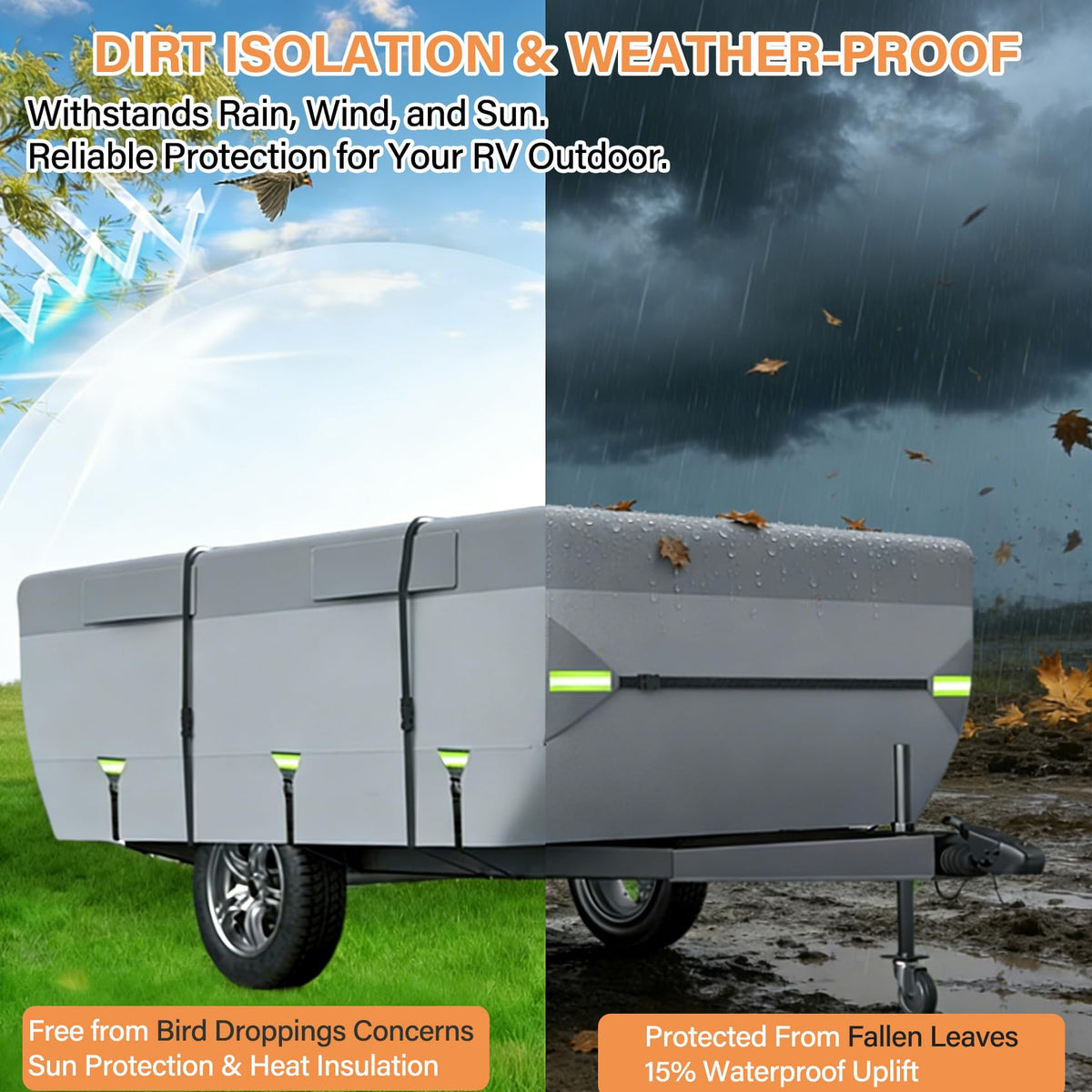12'-14' 7 Layers Waterproof Breathable Pop Up Folding Camper Cover P585921