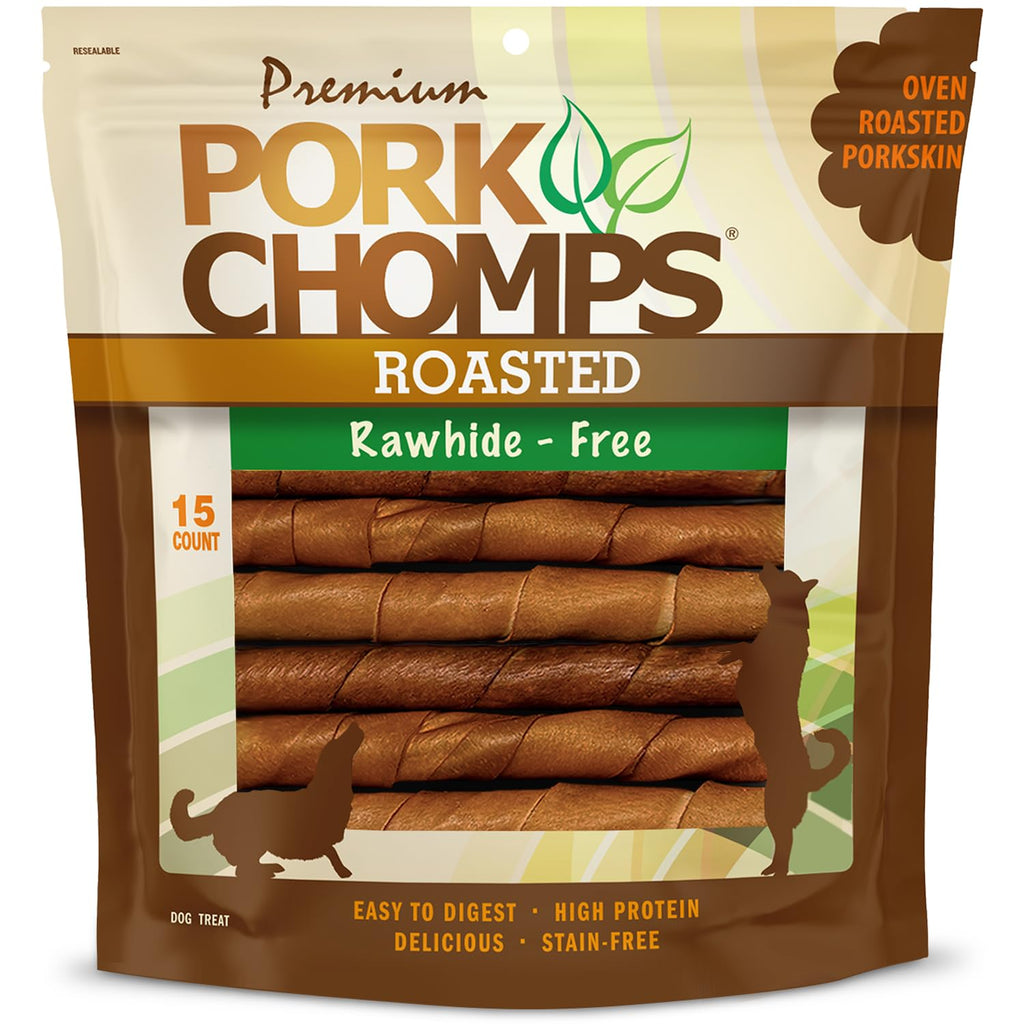 Roasted Pork Skin Dog Chews 6in Twists 15 Count X76965