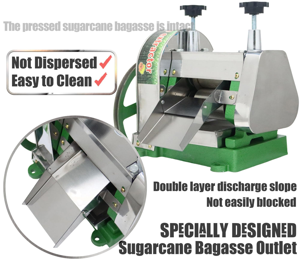 Manual Sugar Cane Juicer Machine with 2 Peeling Knives V5512