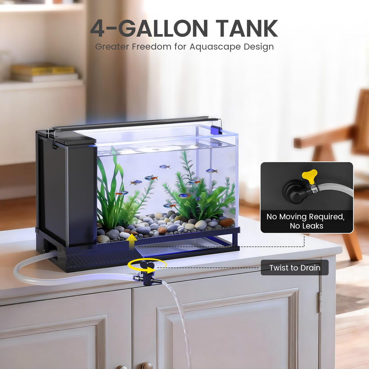 4 Gallon Aquarium Kit with Bottom Drainage L18989