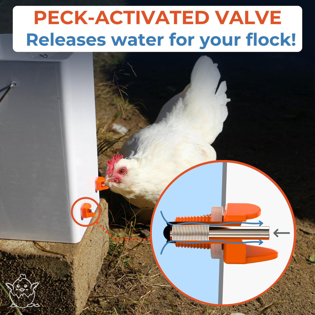 Orange Pack of 15 Chicken Nipple Waterer S4541