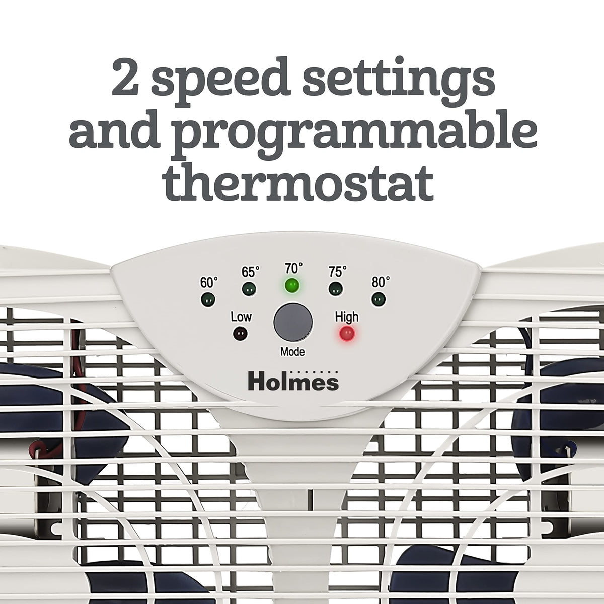 White Dual Blade Digital Window Fan with Programmable Thermostat Control R731