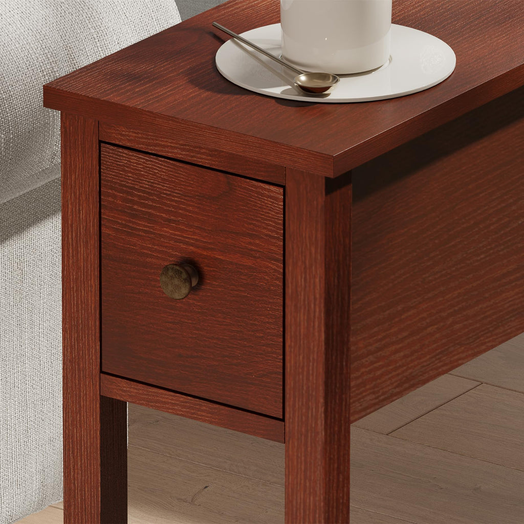 Narrow Side Table with Drawer Set of 2 M860722