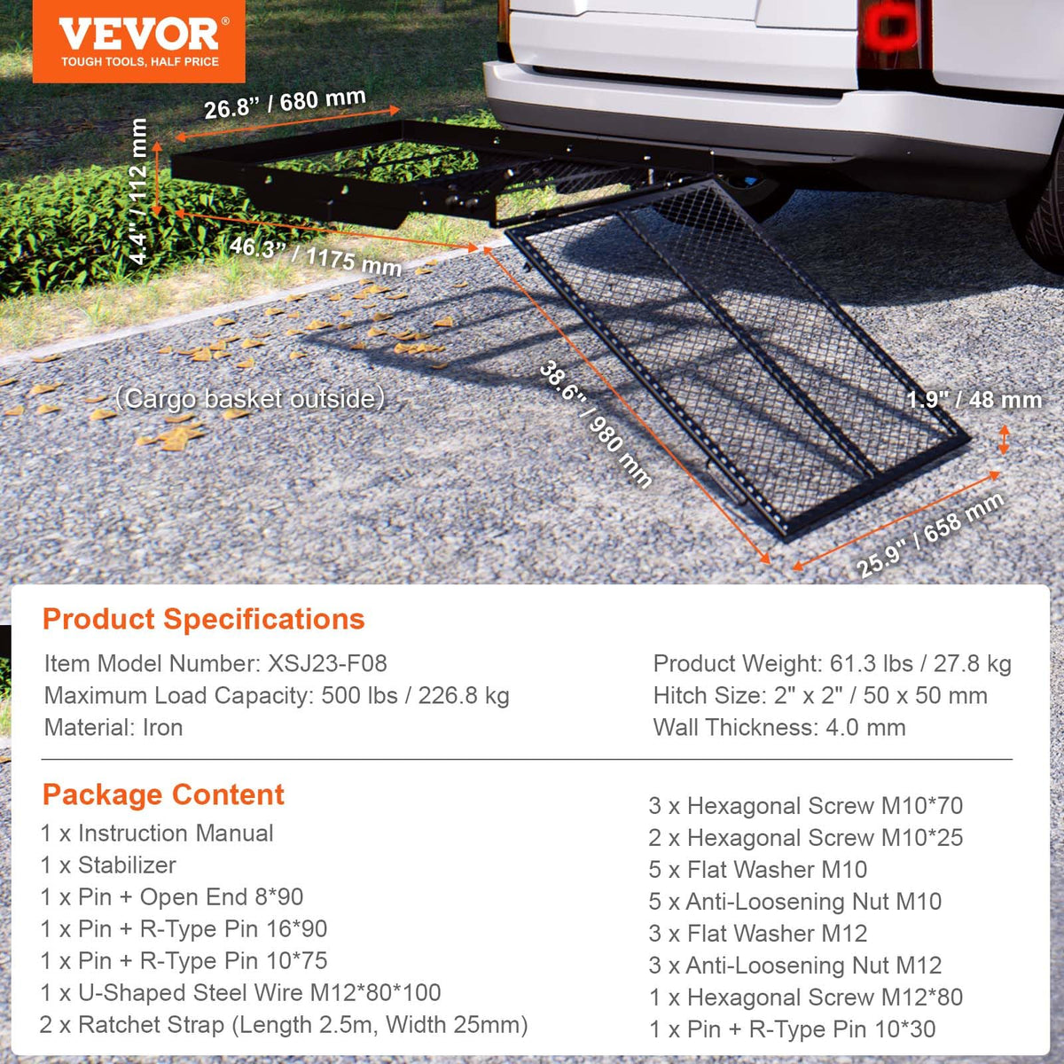 Hitch Mount Mobility Scooter Carrier with Folding Ramp M54265