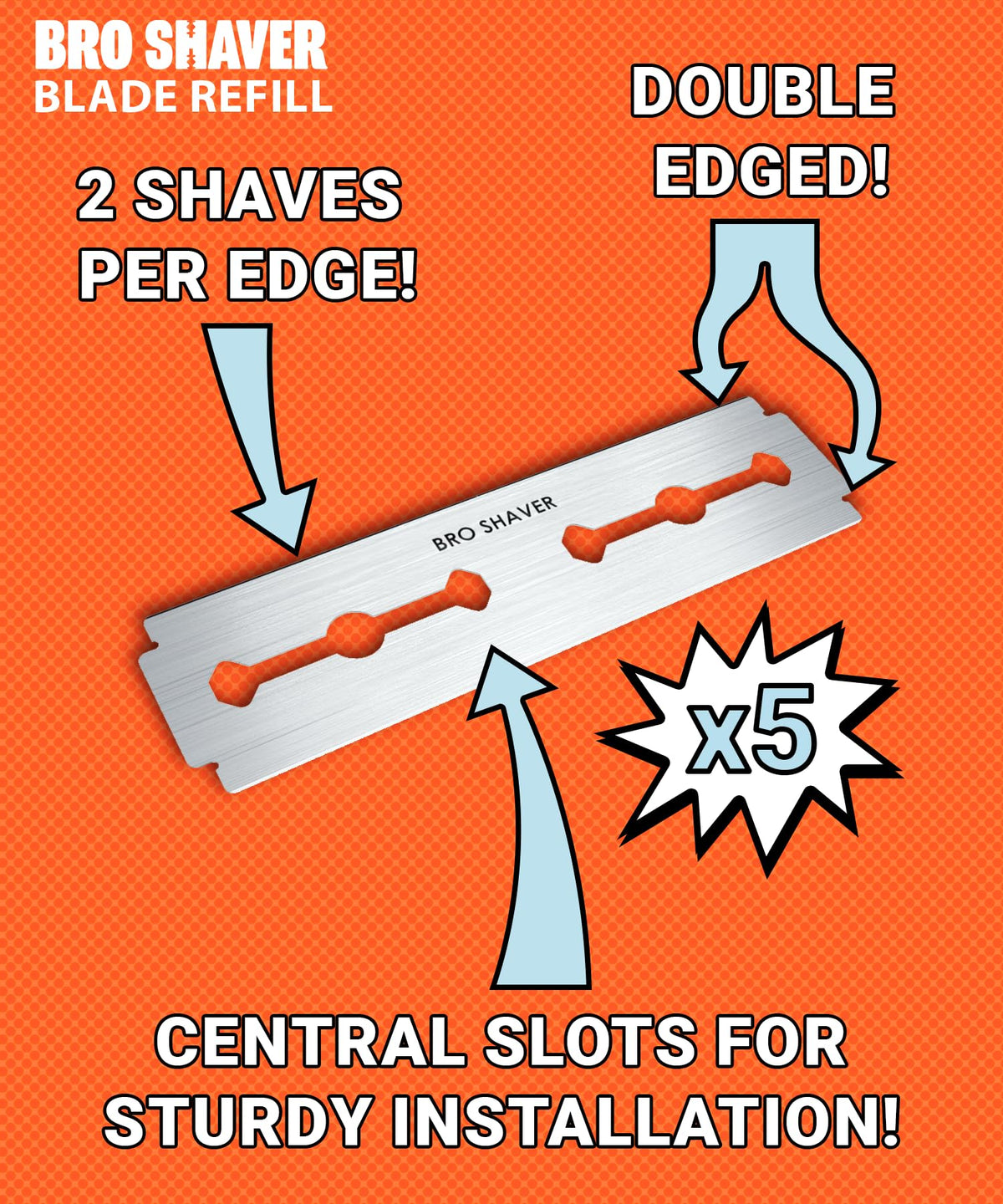 Double-Edge Back Hair Shaver Razor Blades I718