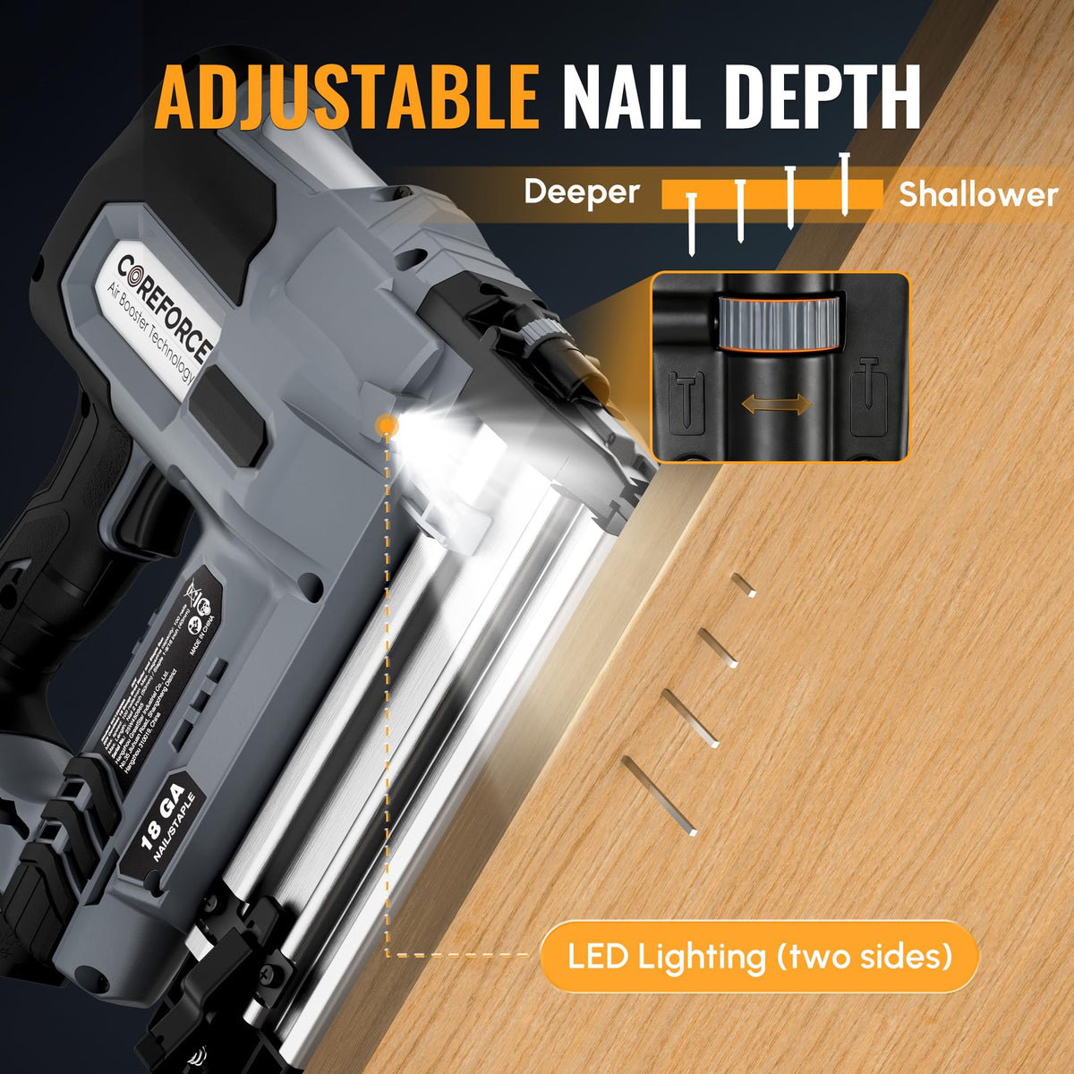 20V Cordless 18 Gauge 2-in-1 Nail & Staple Gun K9021