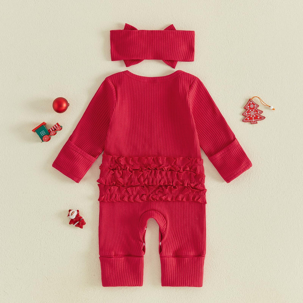Baby Girl Long Sleeve Romper Headband I40687