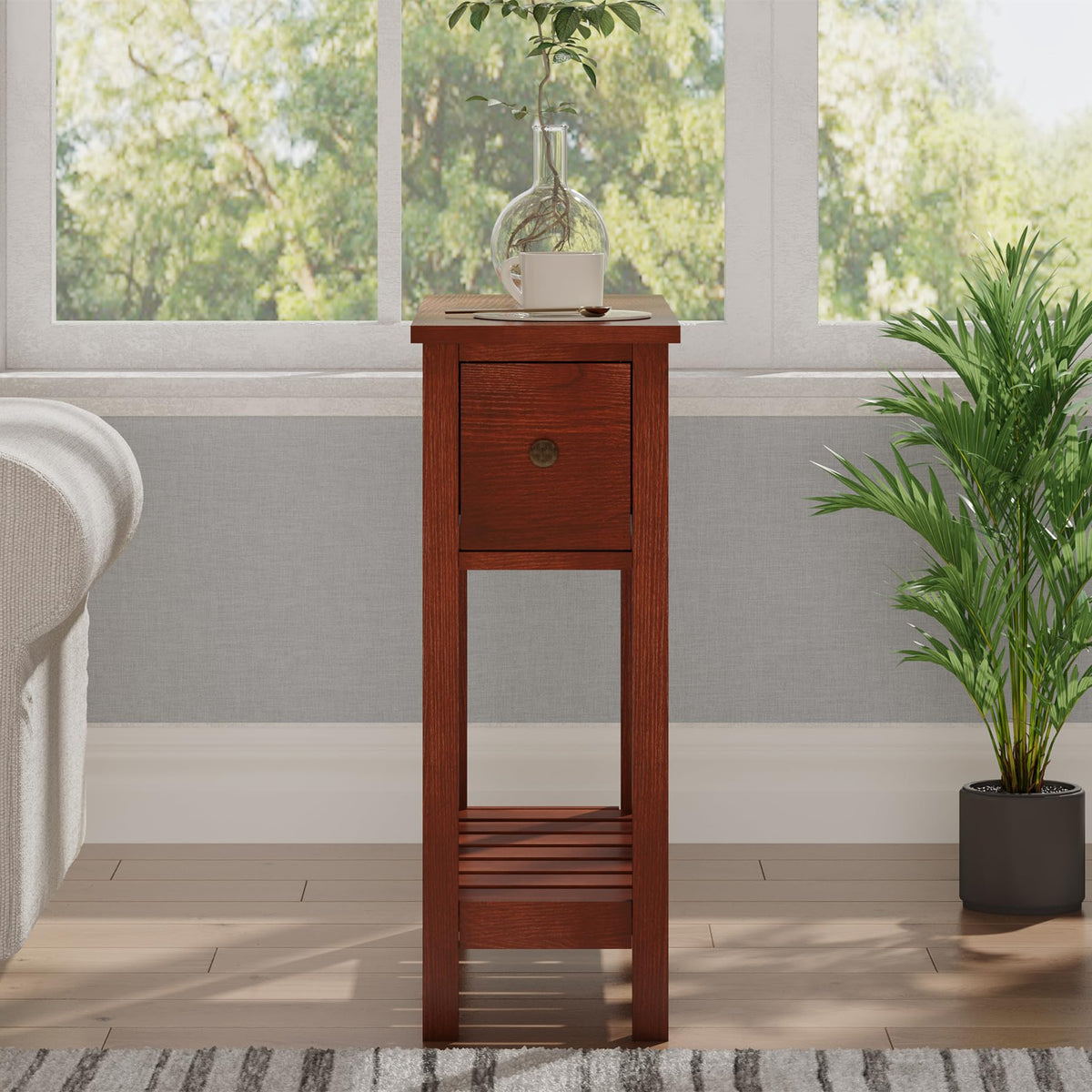 Narrow Side Table with Drawer Set of 2 M860722